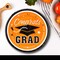 25 Count Orange Congrats Grad Paper Dessert Plates Graduation Party Disposable Plates
